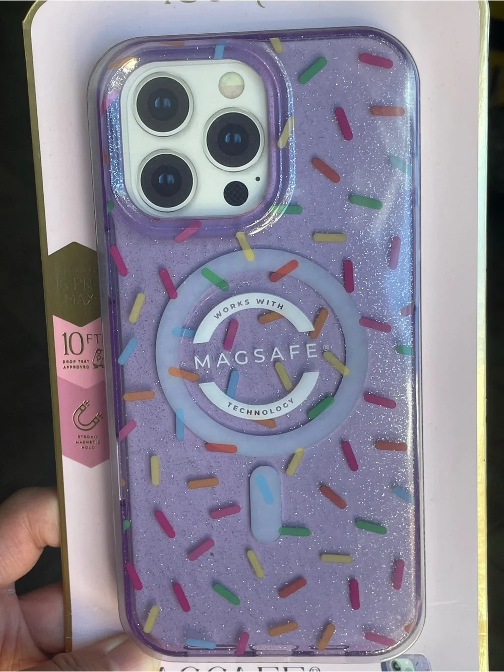 MagSafe Sparkle Glitter iPhone 16 Pro Max Case - Purple